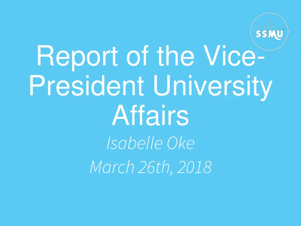 report of the vice president university affairs
