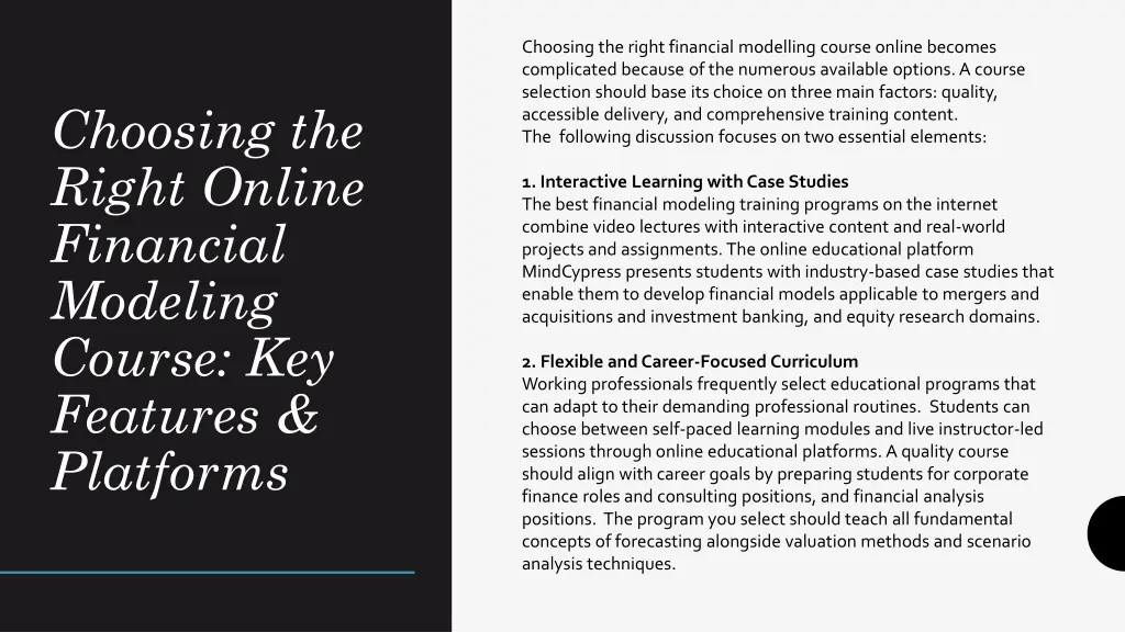 choosing the right financial modelling course 1