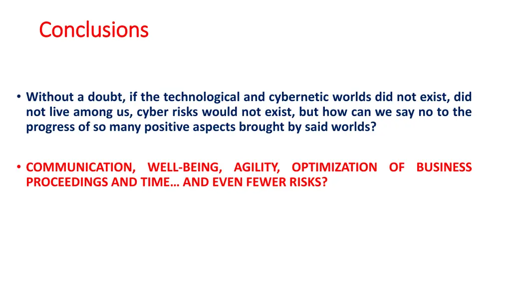 conclusions conclusions