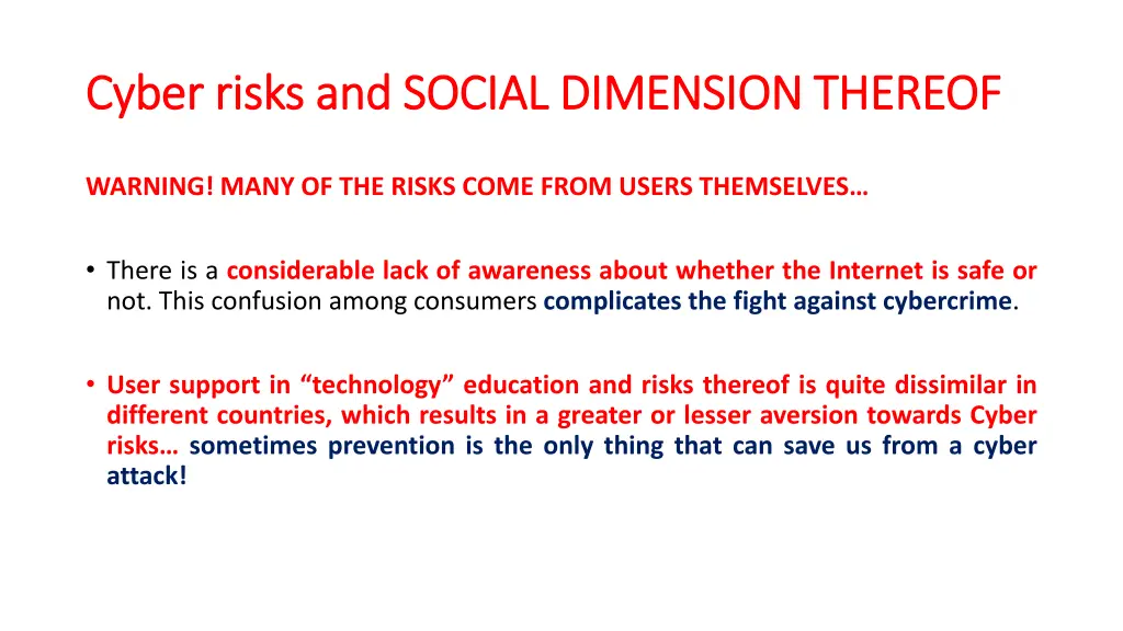 cyber risks and social dimension thereof cyber