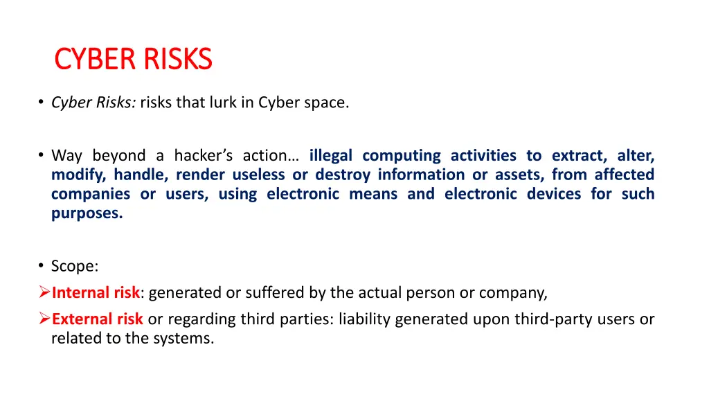 cyber risks cyber risks