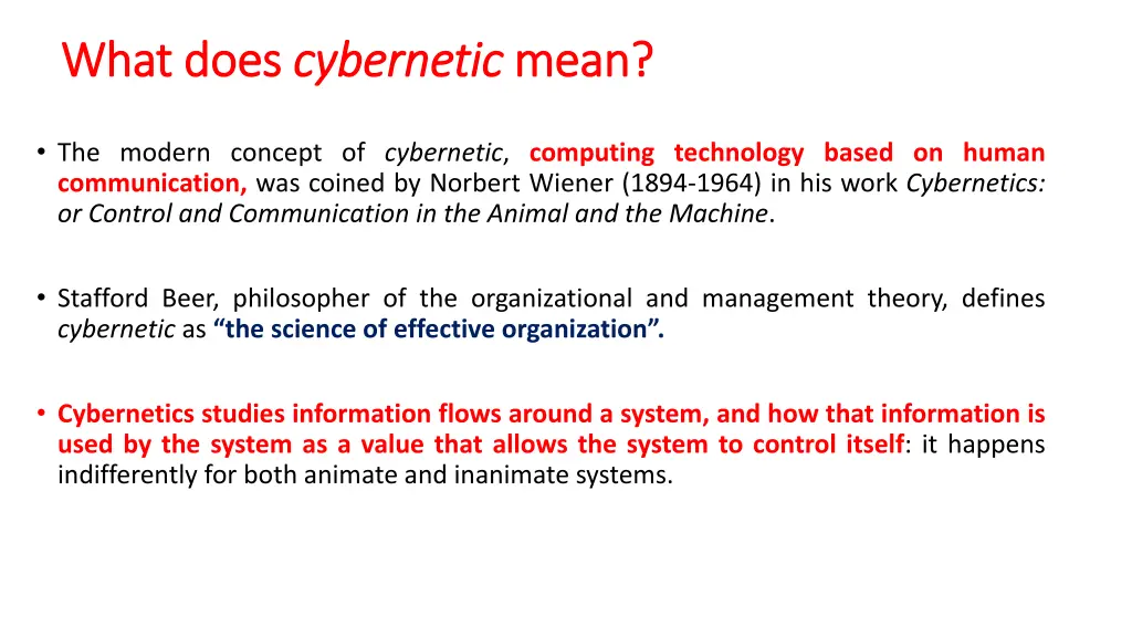 what does what does cybernetic