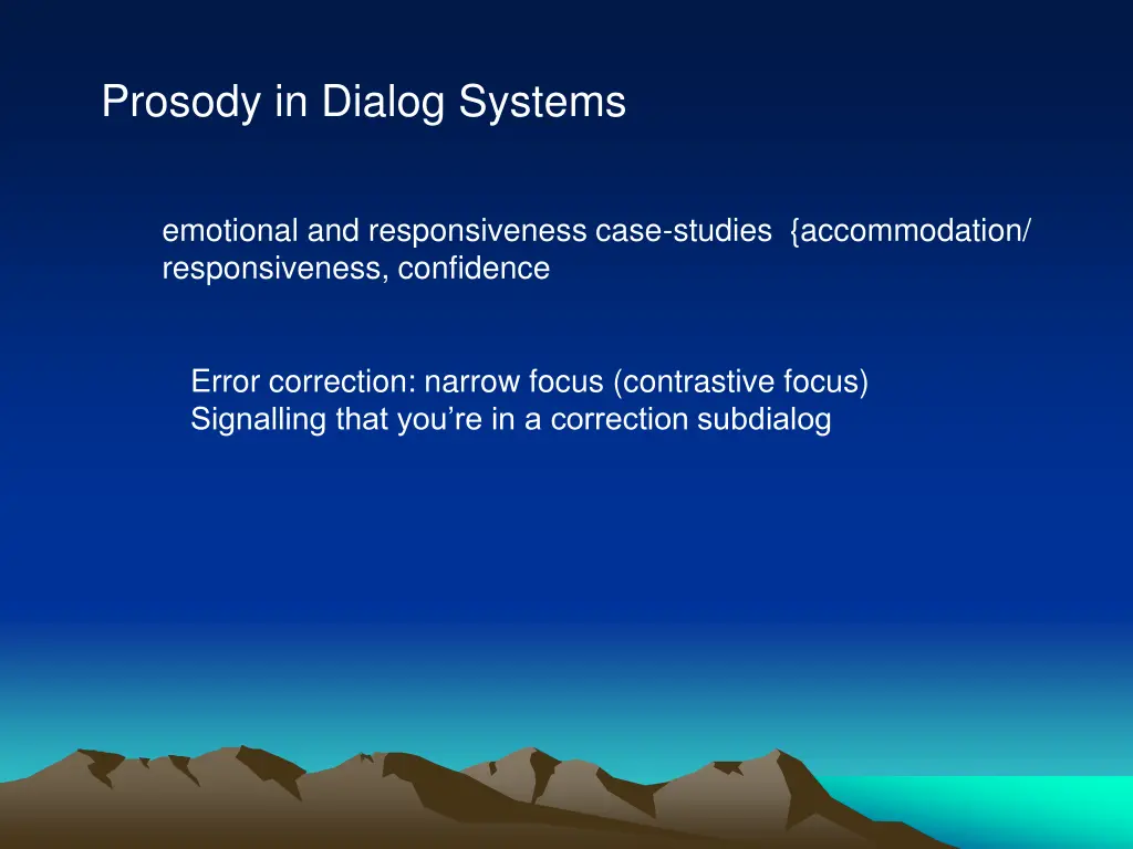 prosody in dialog systems
