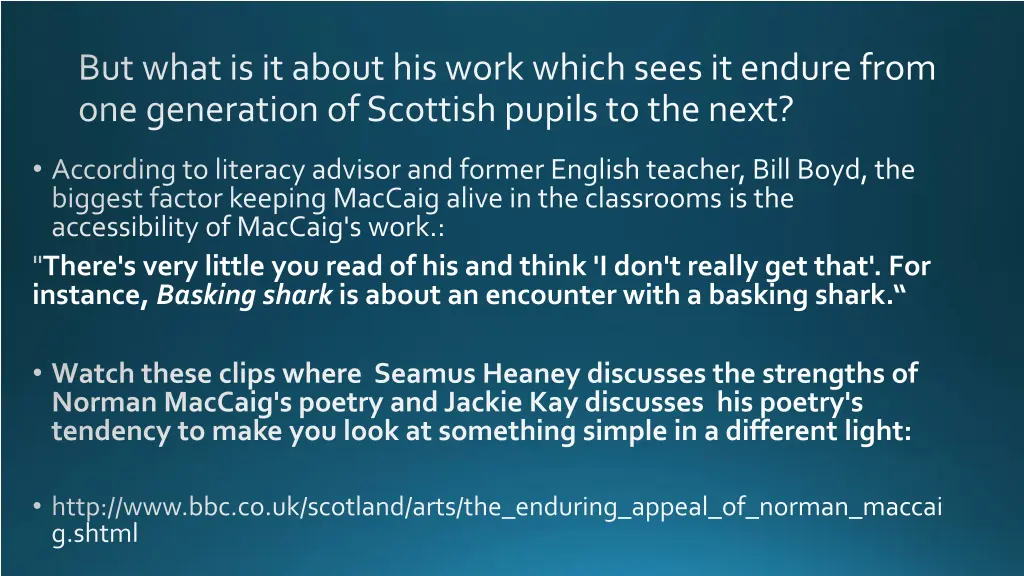 but what is it about his work which sees