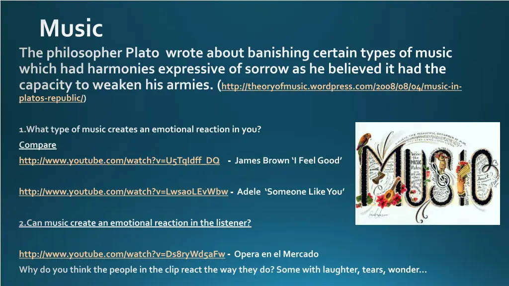 music the philosopher plato wrote about banishing