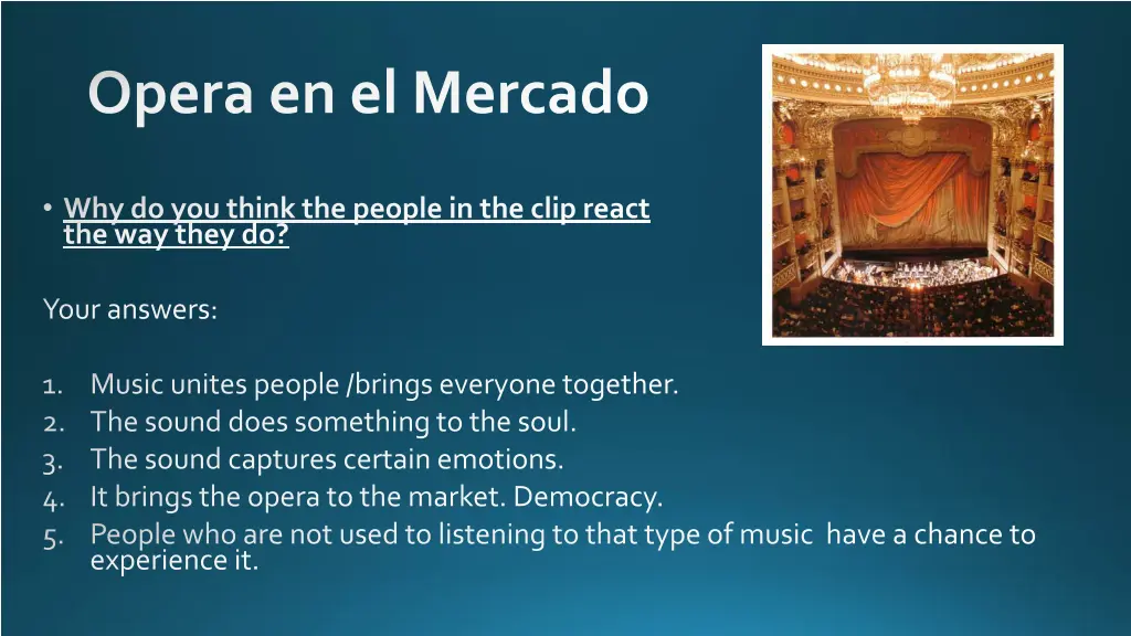 opera en el mercado