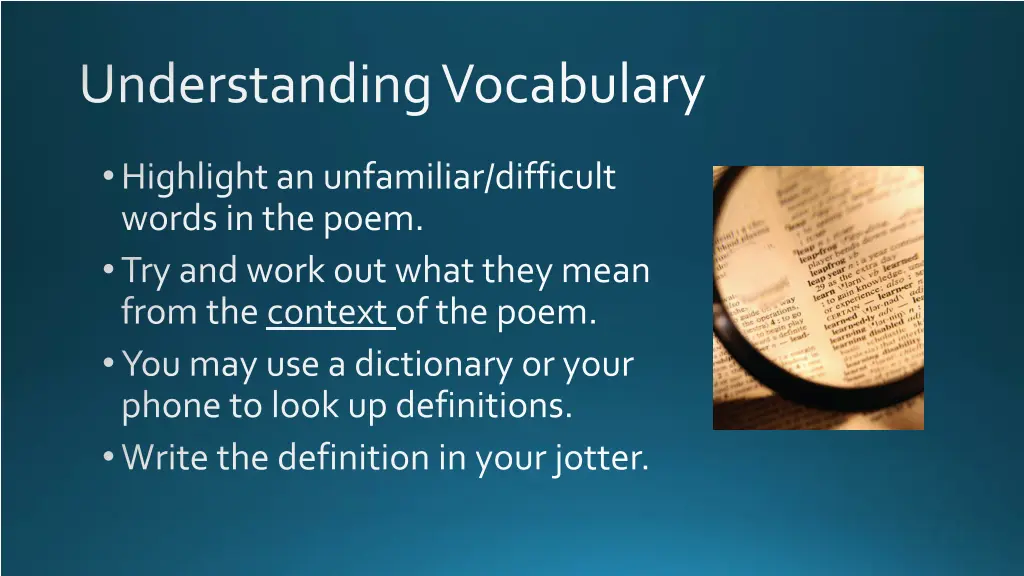 understanding vocabulary