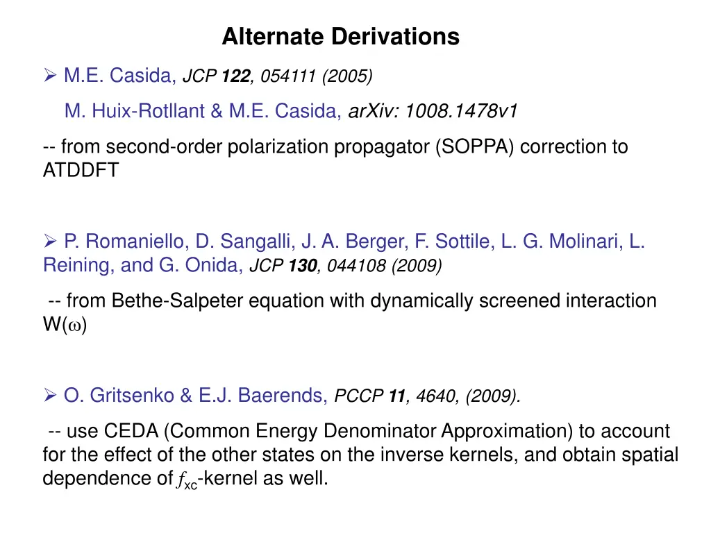 alternate derivations