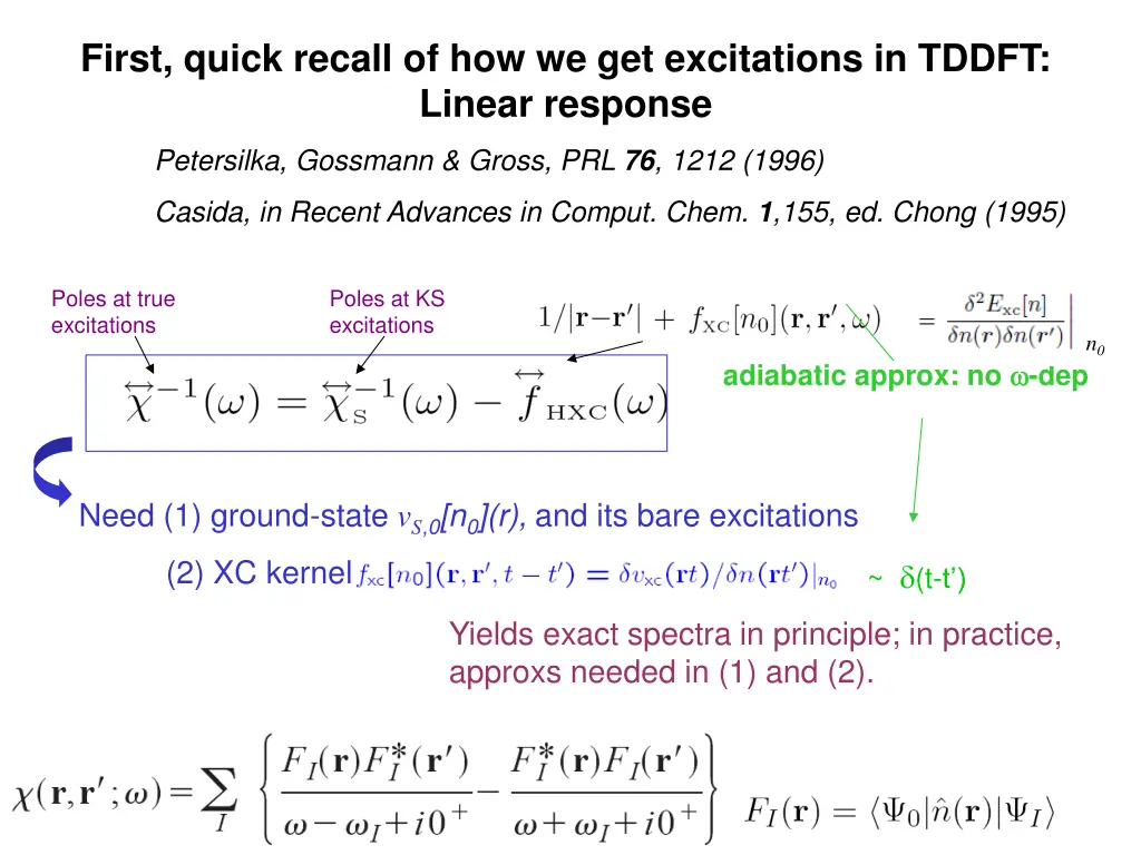 first quick recall of how we get excitations
