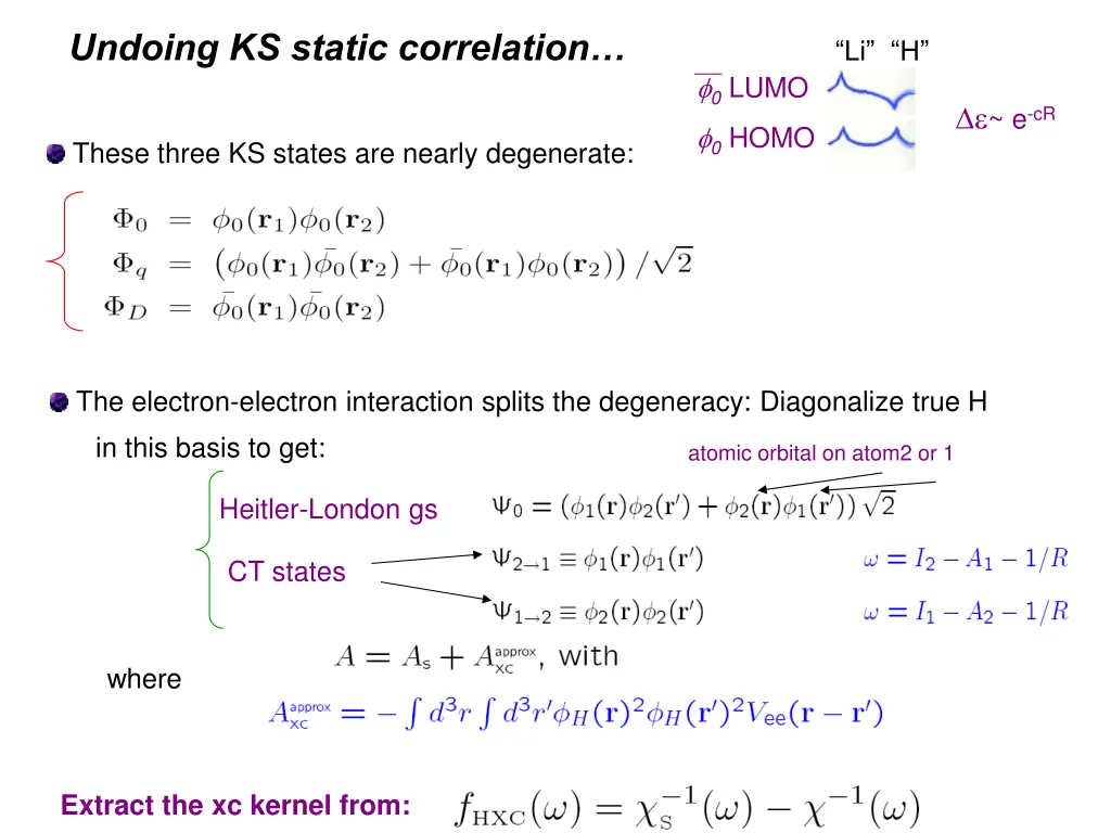 undoing ks static correlation