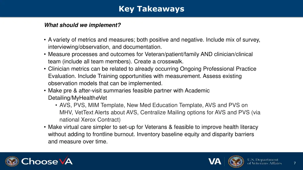 key takeaways