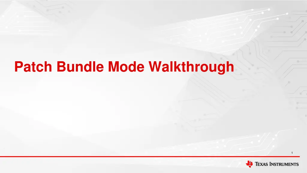 patch bundle mode walkthrough