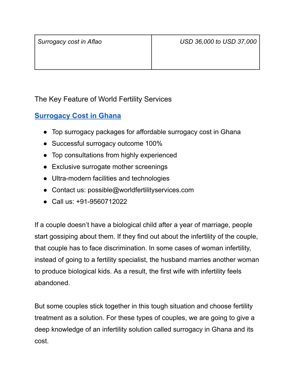 surrogacy cost in aflao