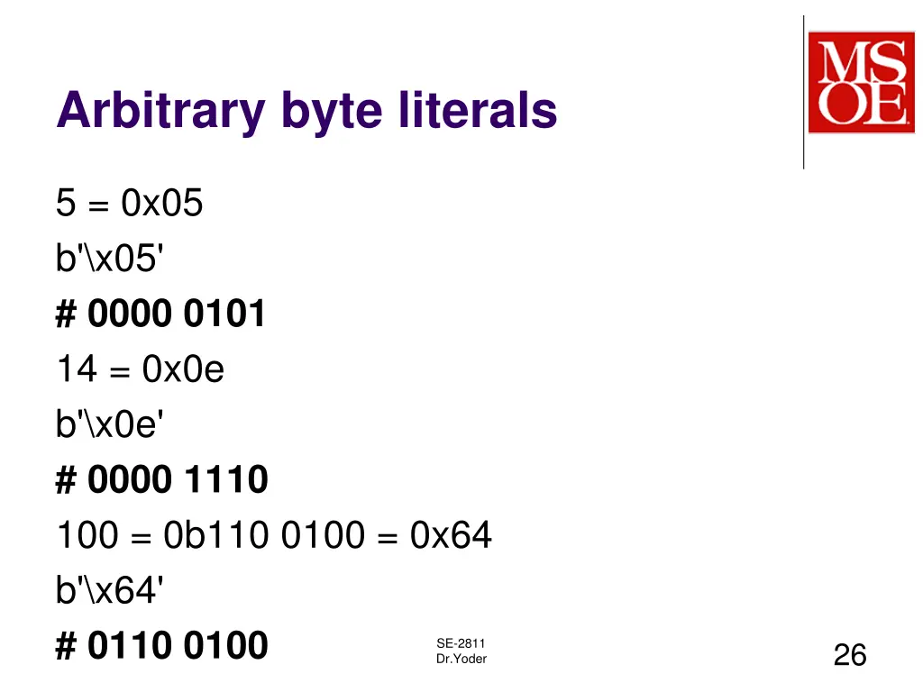 arbitrary byte literals