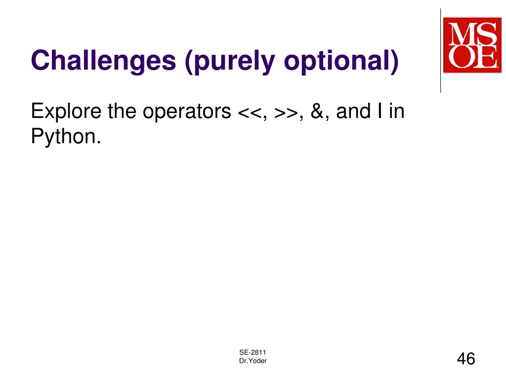 challenges purely optional