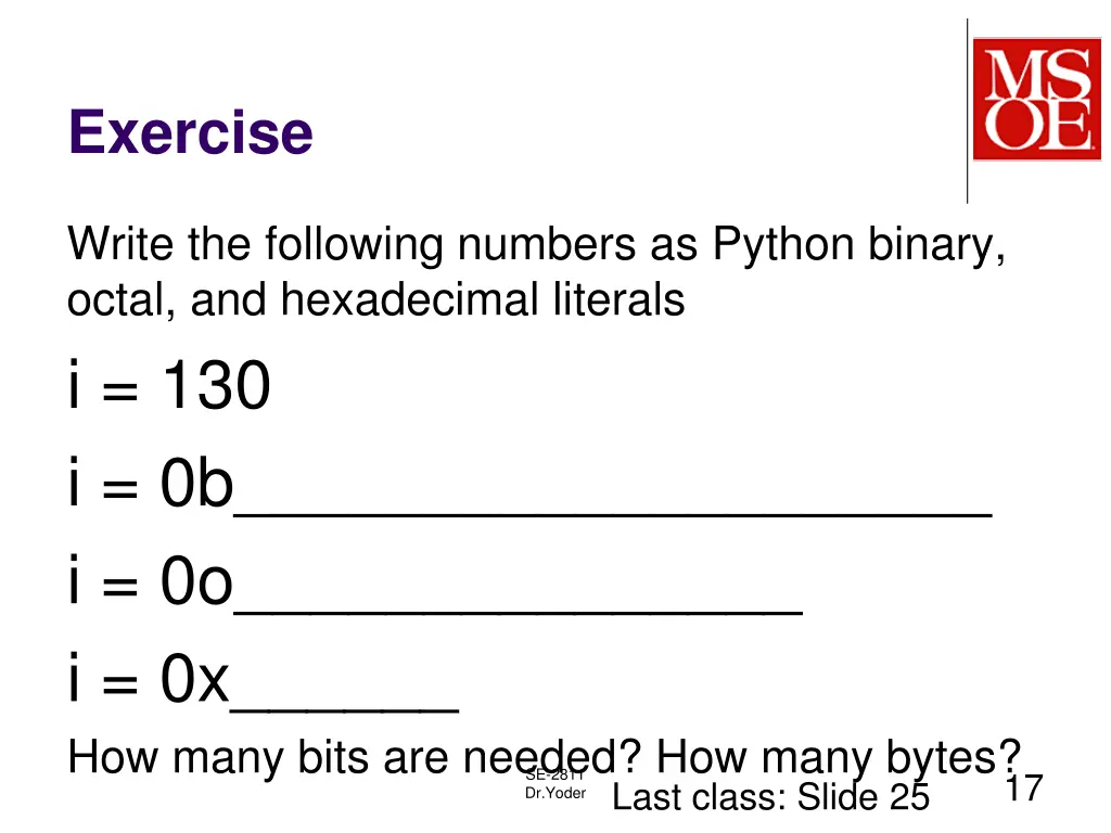 exercise 1
