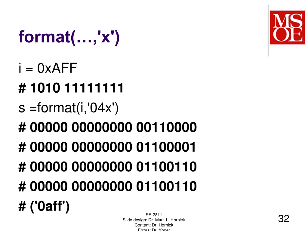 format x