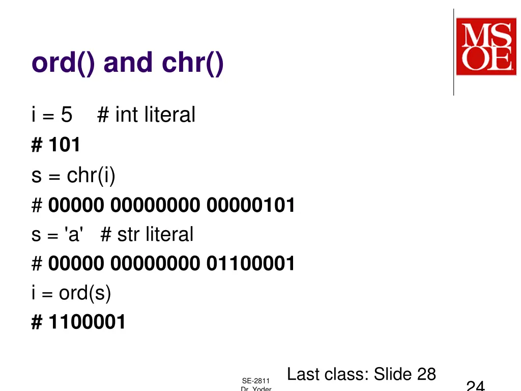ord and chr