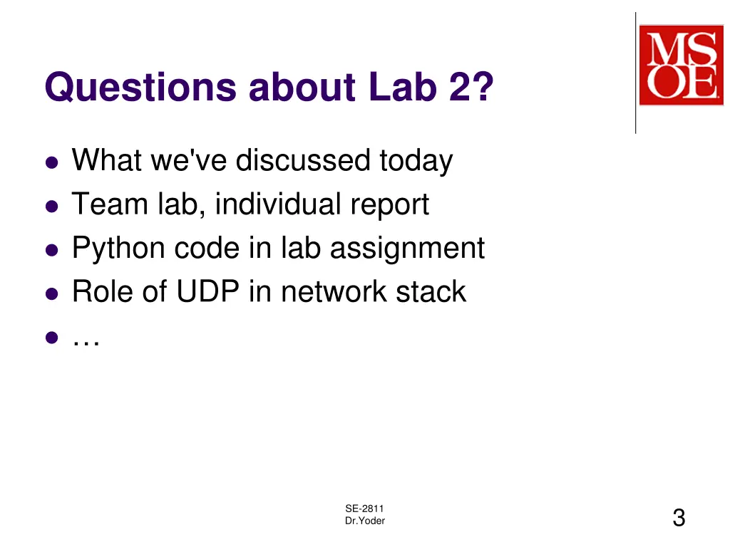 questions about lab 2