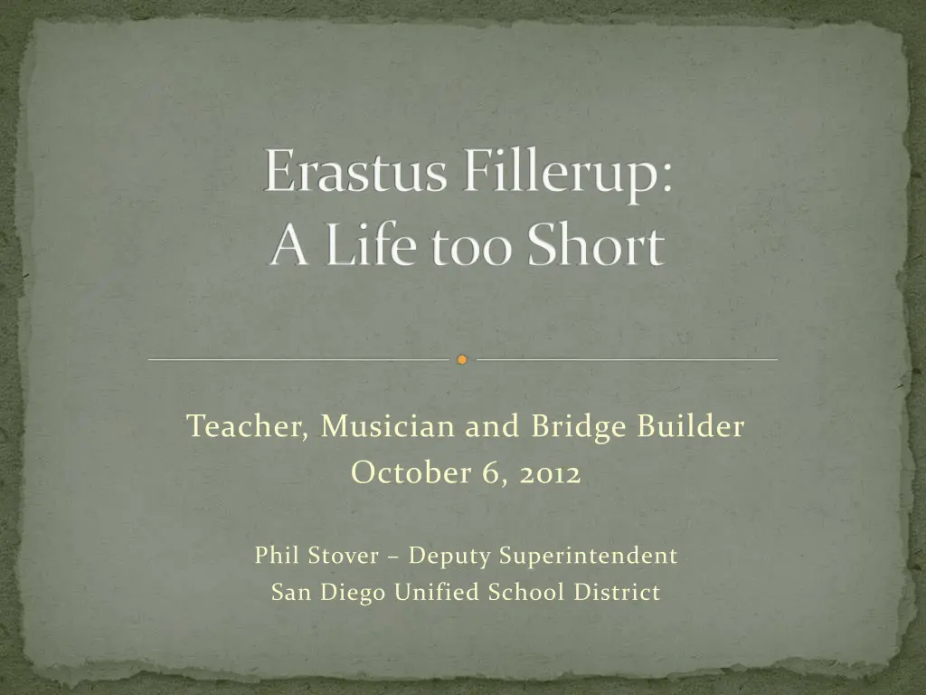 erastus fillerup a life too short