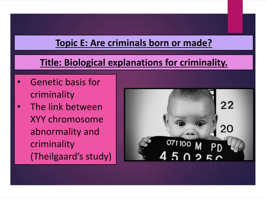 topic e are criminals born or made