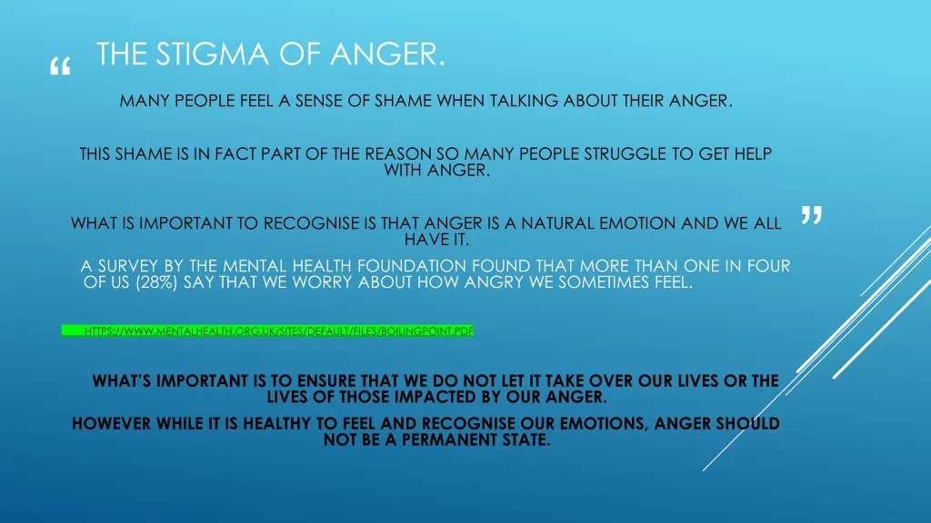 the stigma of anger