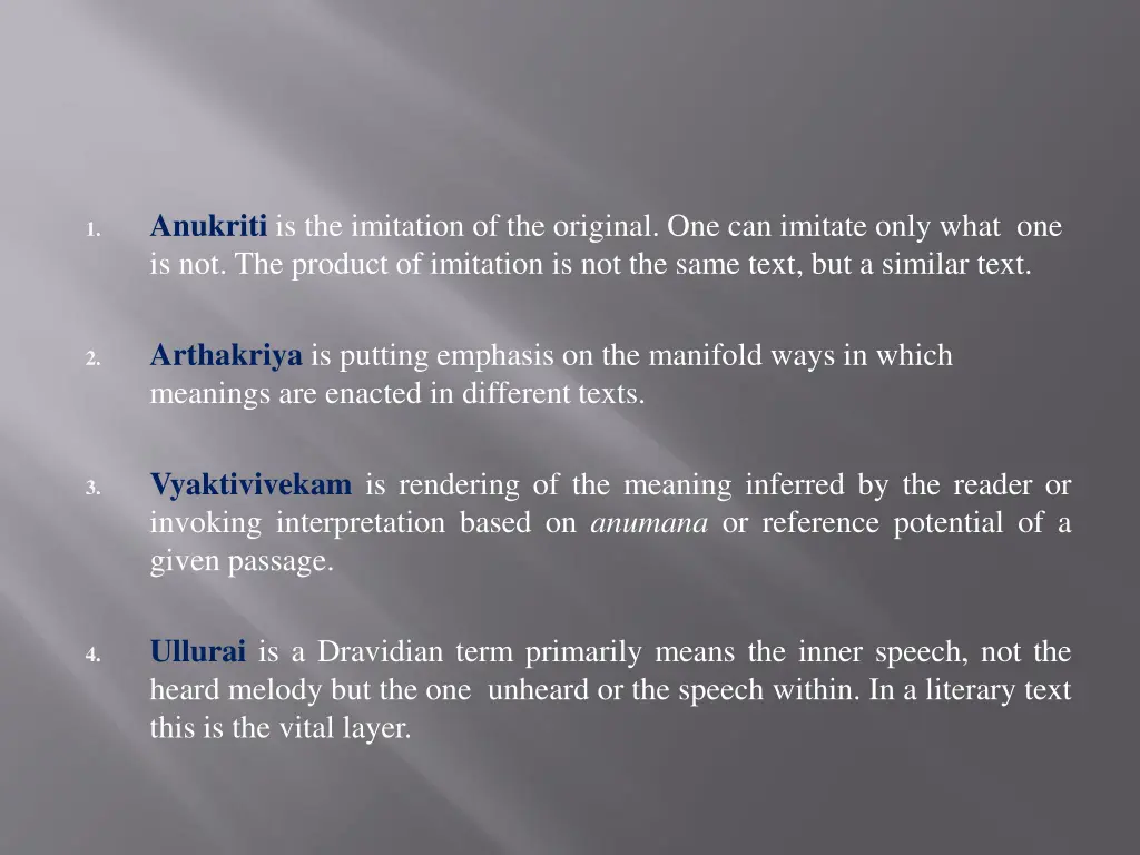 anukriti is the imitation of the original
