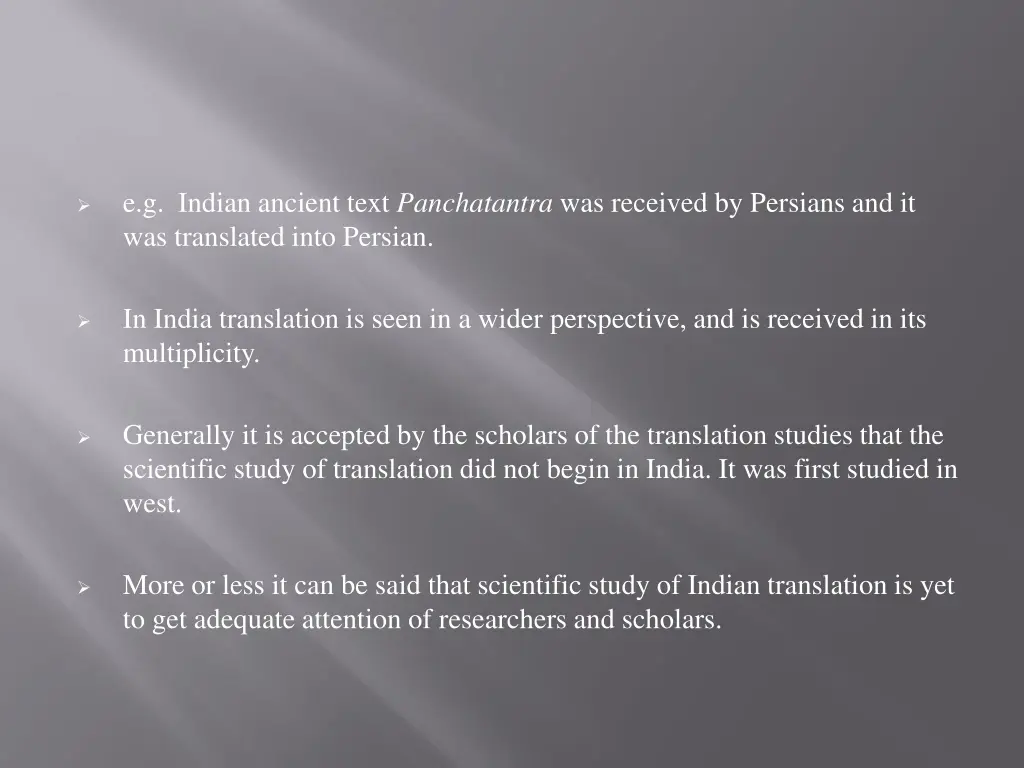 e g indian ancient text panchatantra was received