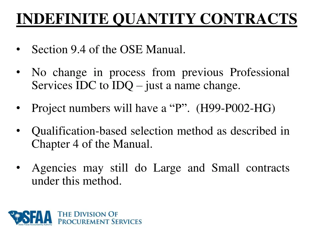 indefinite quantity contracts