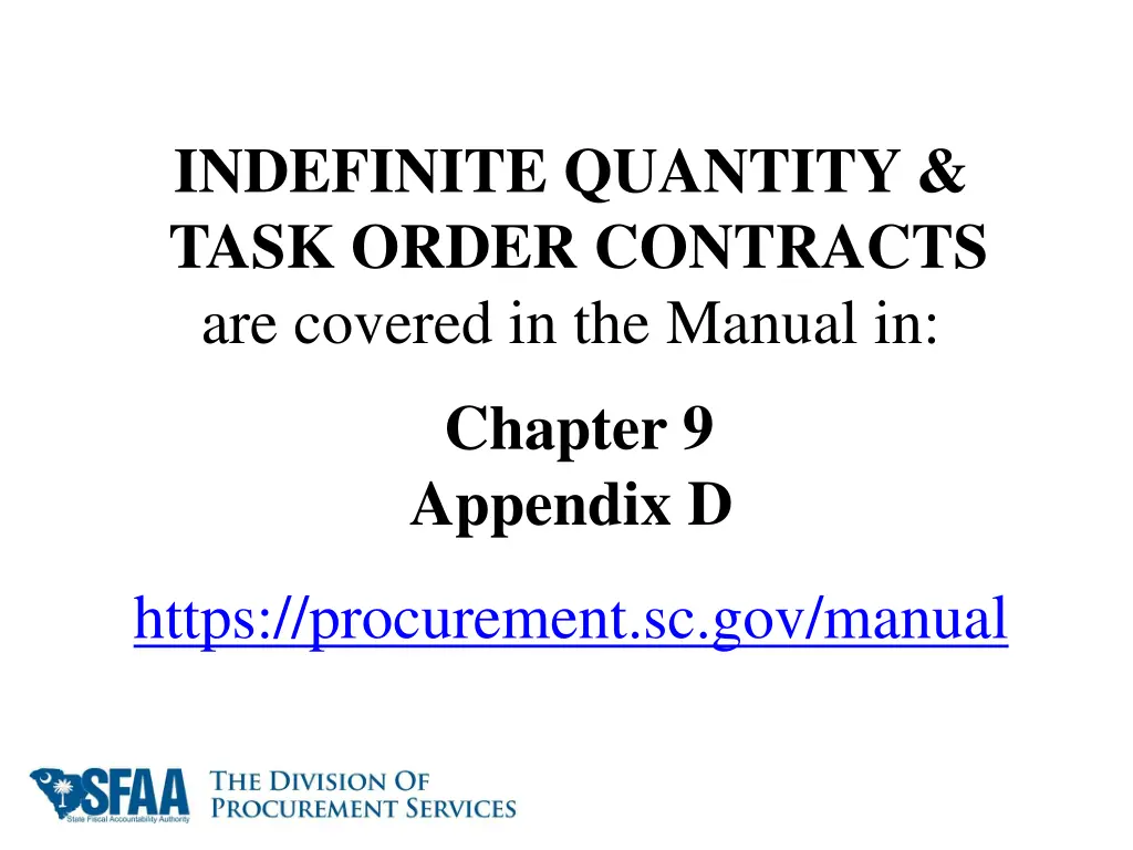 indefinite quantity task order contracts