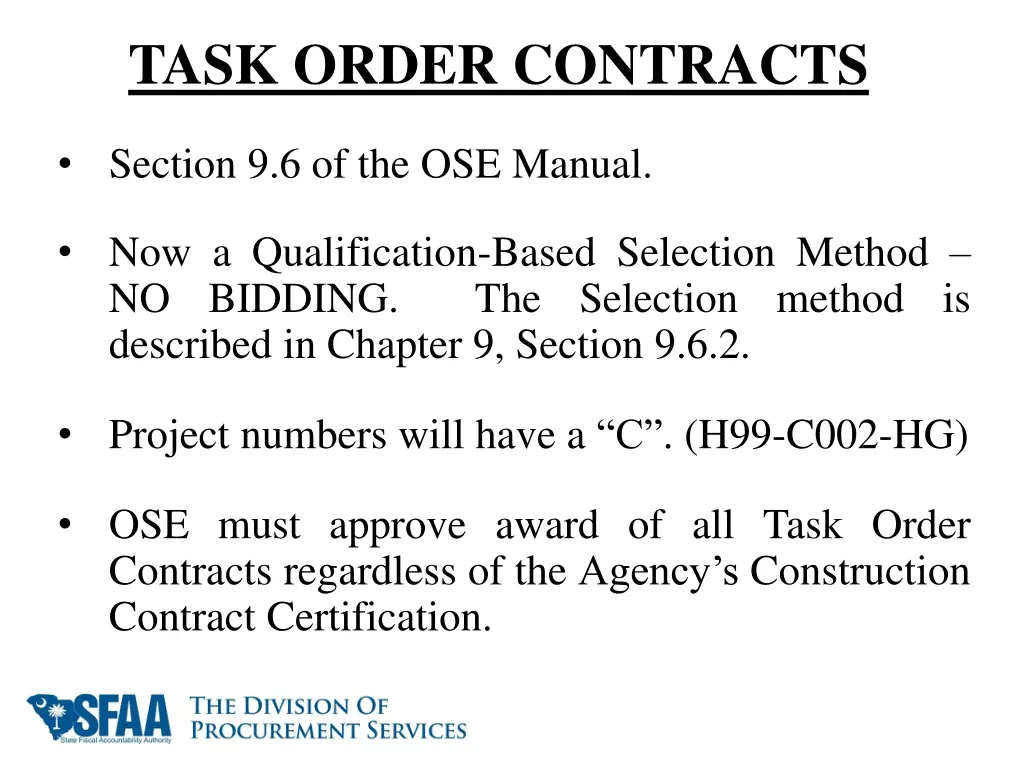 task order contracts