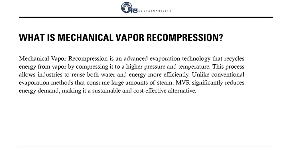 what is mechanical vapor recompression