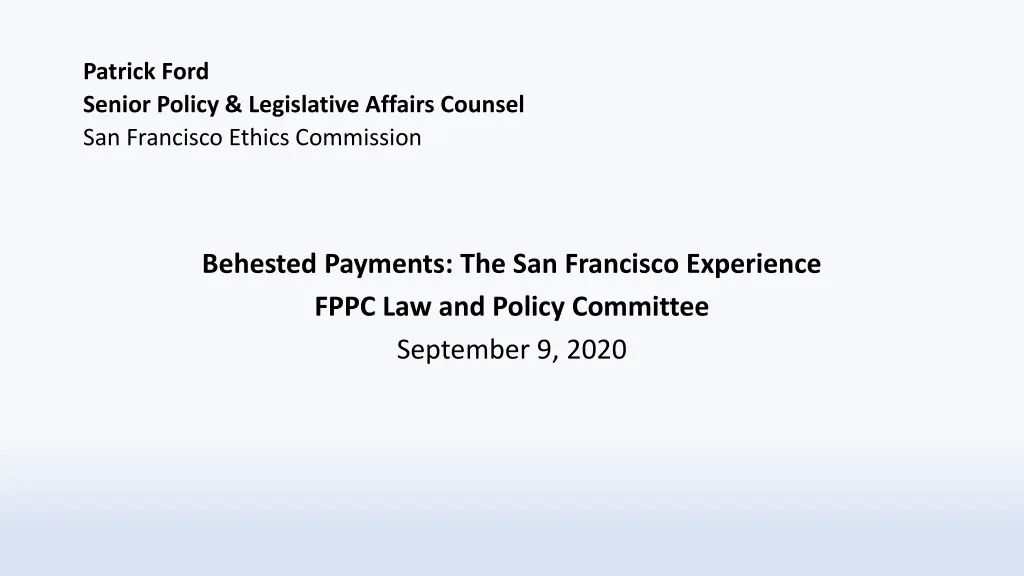 patrick ford senior policy legislative affairs