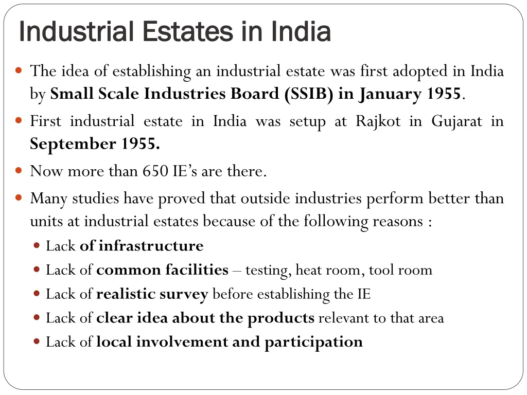 industrial estates in india industrial estates