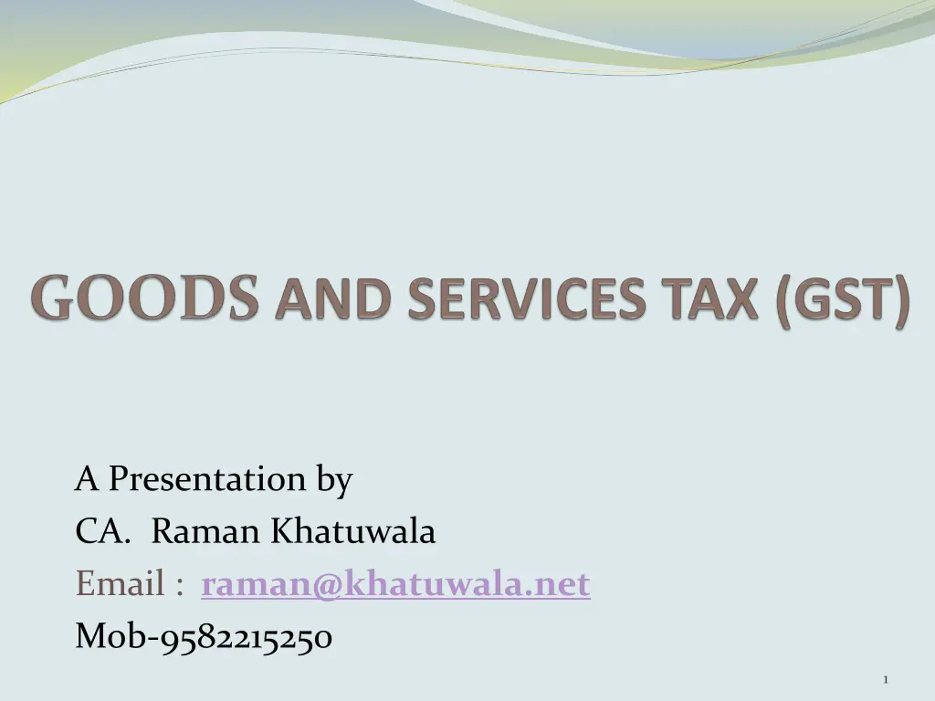 a presentation by ca raman khatuwala email
