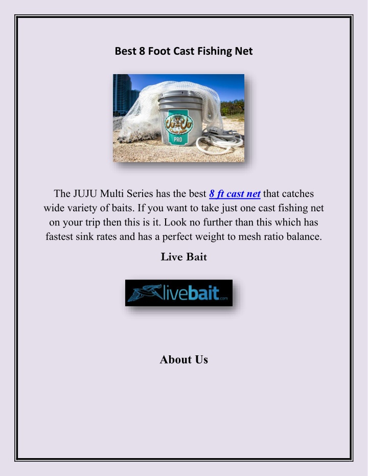 best 8 foot cast fishing net