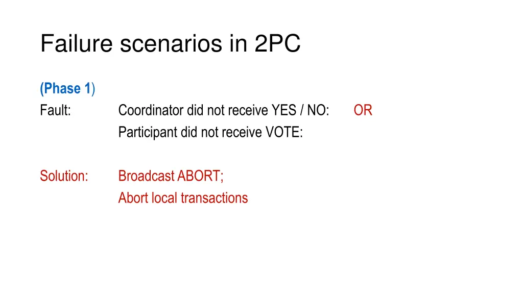 failure scenarios in 2pc