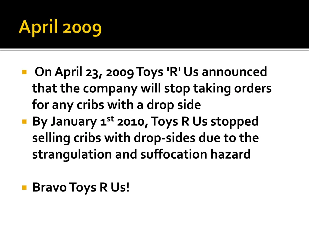 on april 23 2009 toys r us announced that