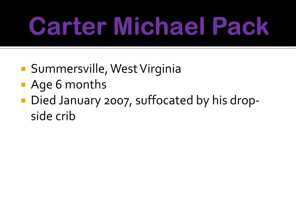 summersville west virginia age 6 months died
