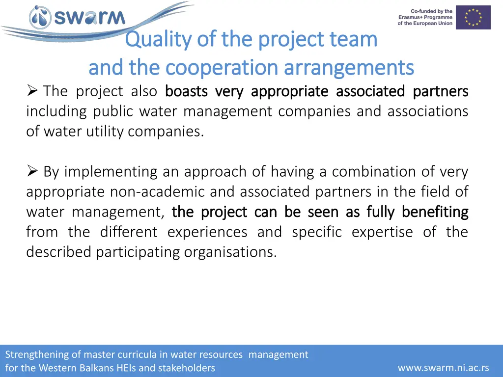 quality of the project team quality 2
