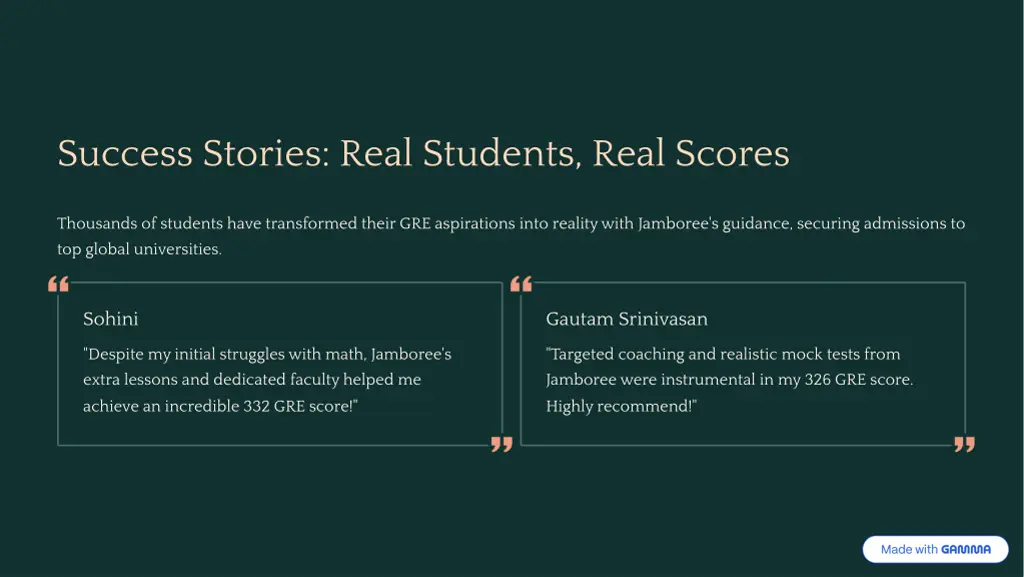 success stories real students real scores