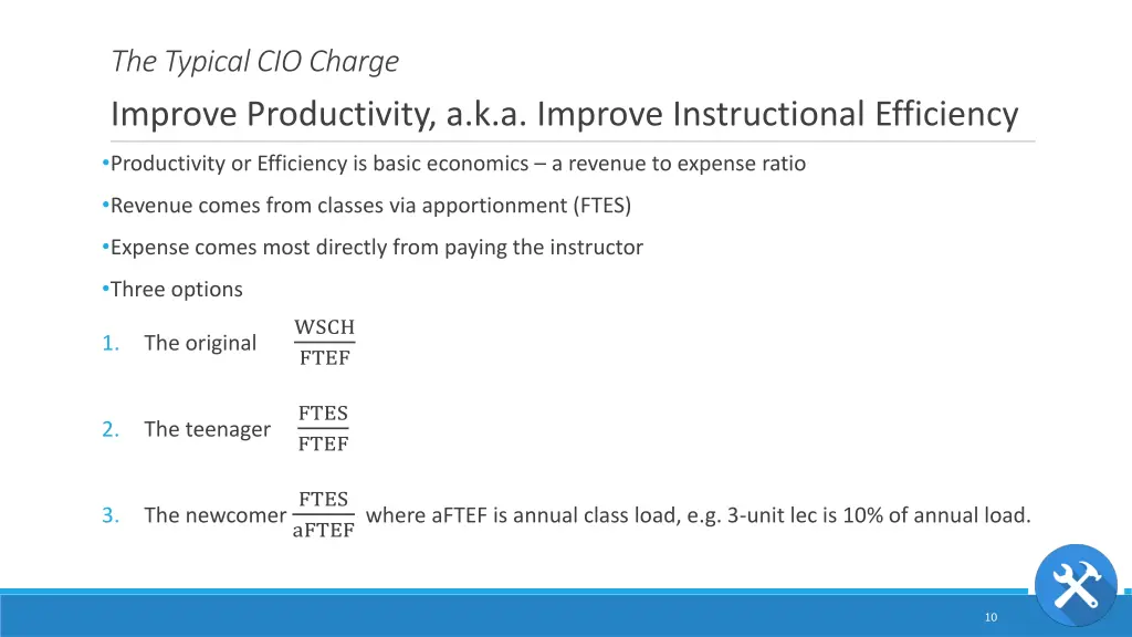 the typical cio charge improve productivity