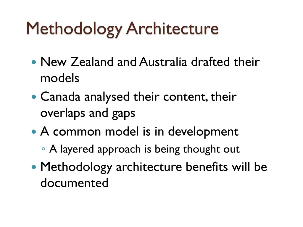 methodology architecture