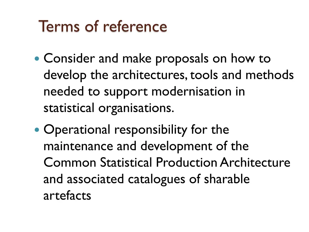 terms of reference