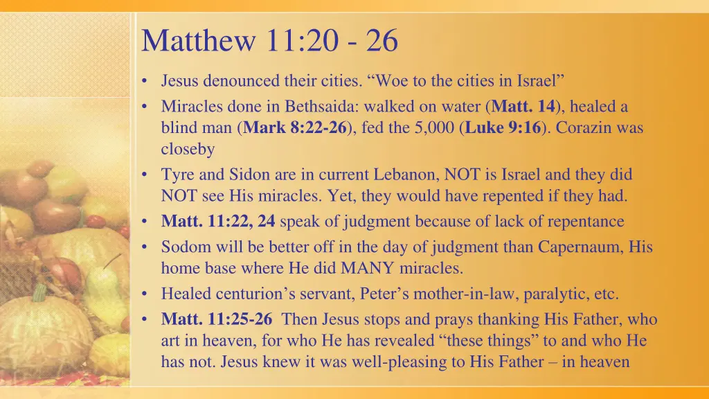 matthew 11 20 26