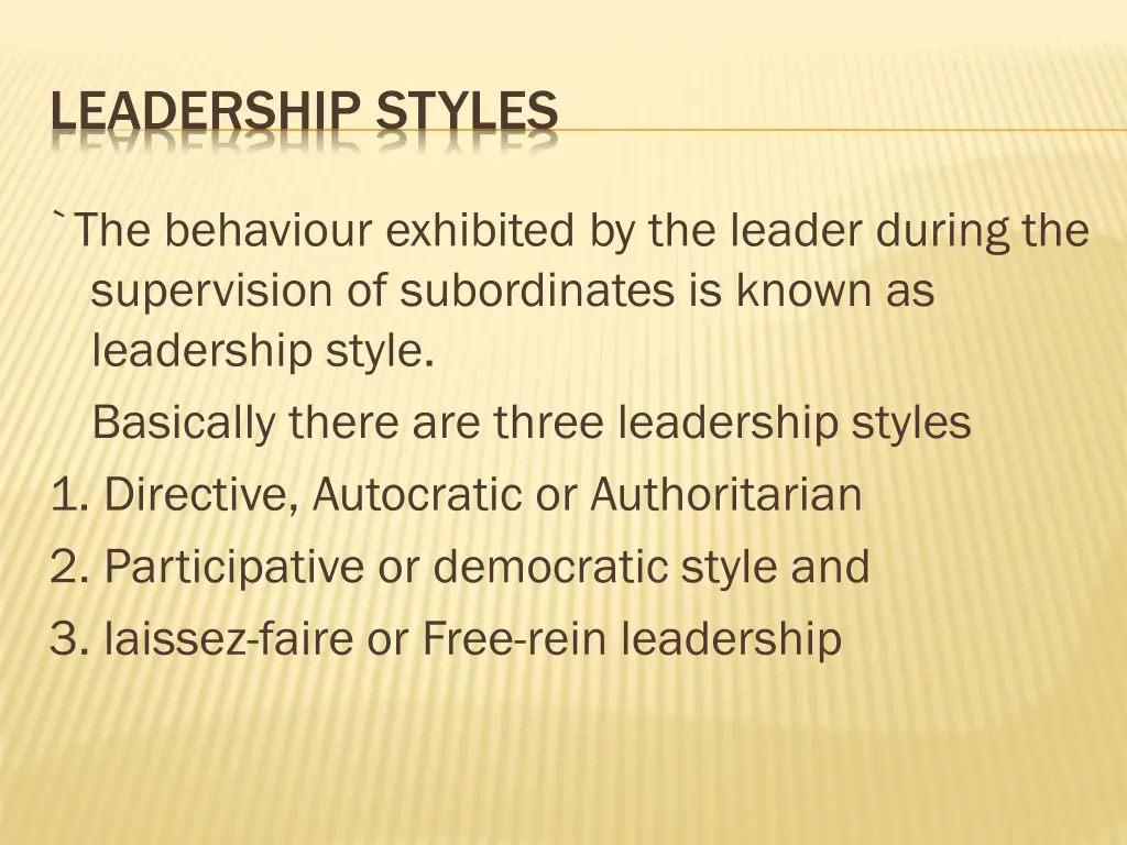 leadership styles