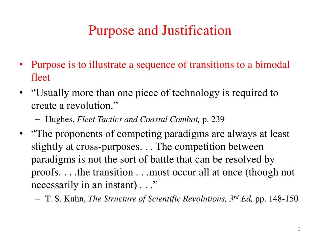 purpose and justification