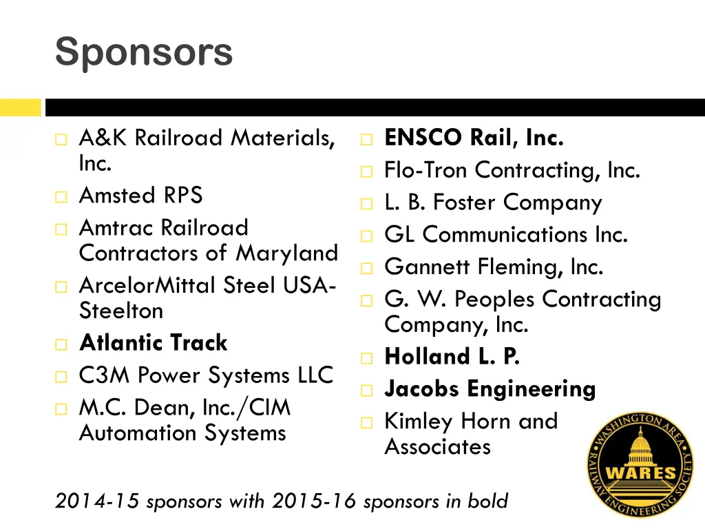 sponsors
