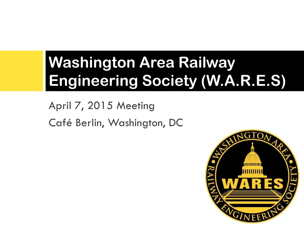 washington area railway engineering society