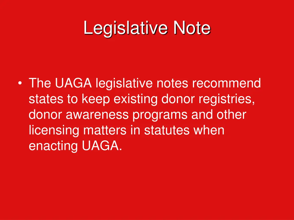 legislative note